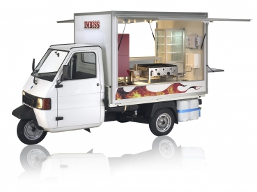 Verkaufsaufbau für Piaggio Ape - Currywurst Style